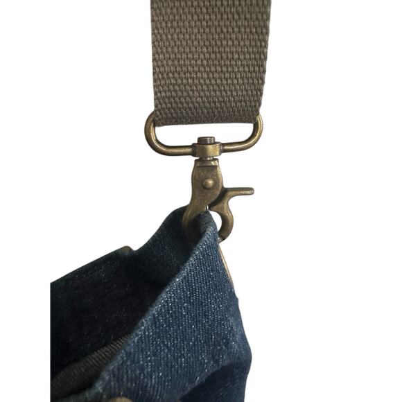 FEED + Target 20 Projects Denim & Green Canvas Small Tote Bag Crossbody #4900 - Picture 5 of 16